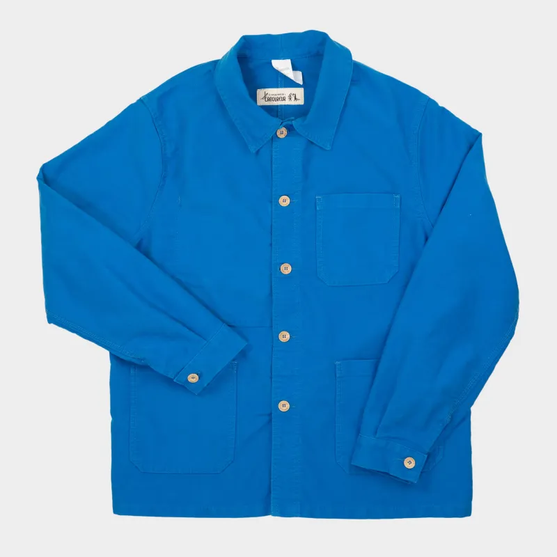 Le Laboureur x Gardenheir French Cotton Moleskin Work Jacket in Stonewashed Azur sold by Gardenheir