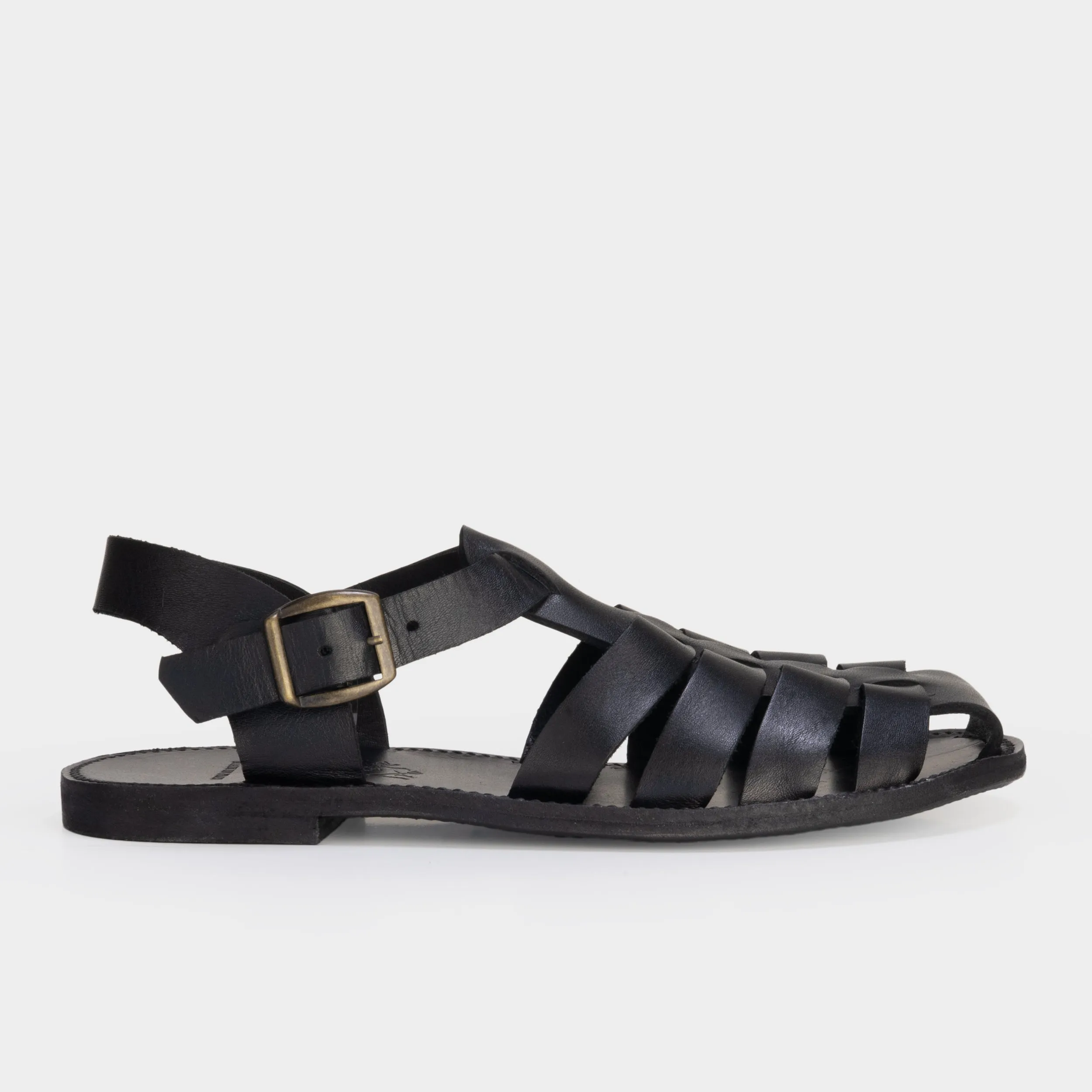 Calfskin Leather Fisherman Sandals in Black sold by Gardenheir product image thumbnail 3