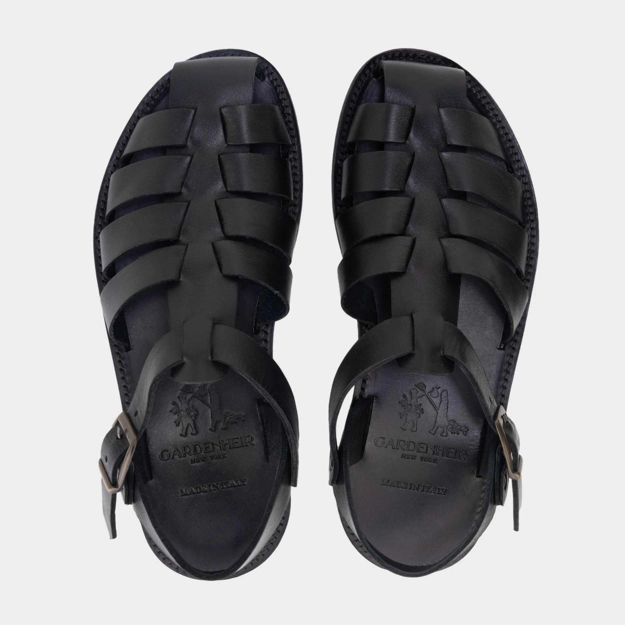 Calfskin Leather Fisherman Sandals in Black sold by Gardenheir product image thumbnail 2