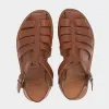 Calfskin Leather Fisherman Sandals in Cognac sold by Gardenheir