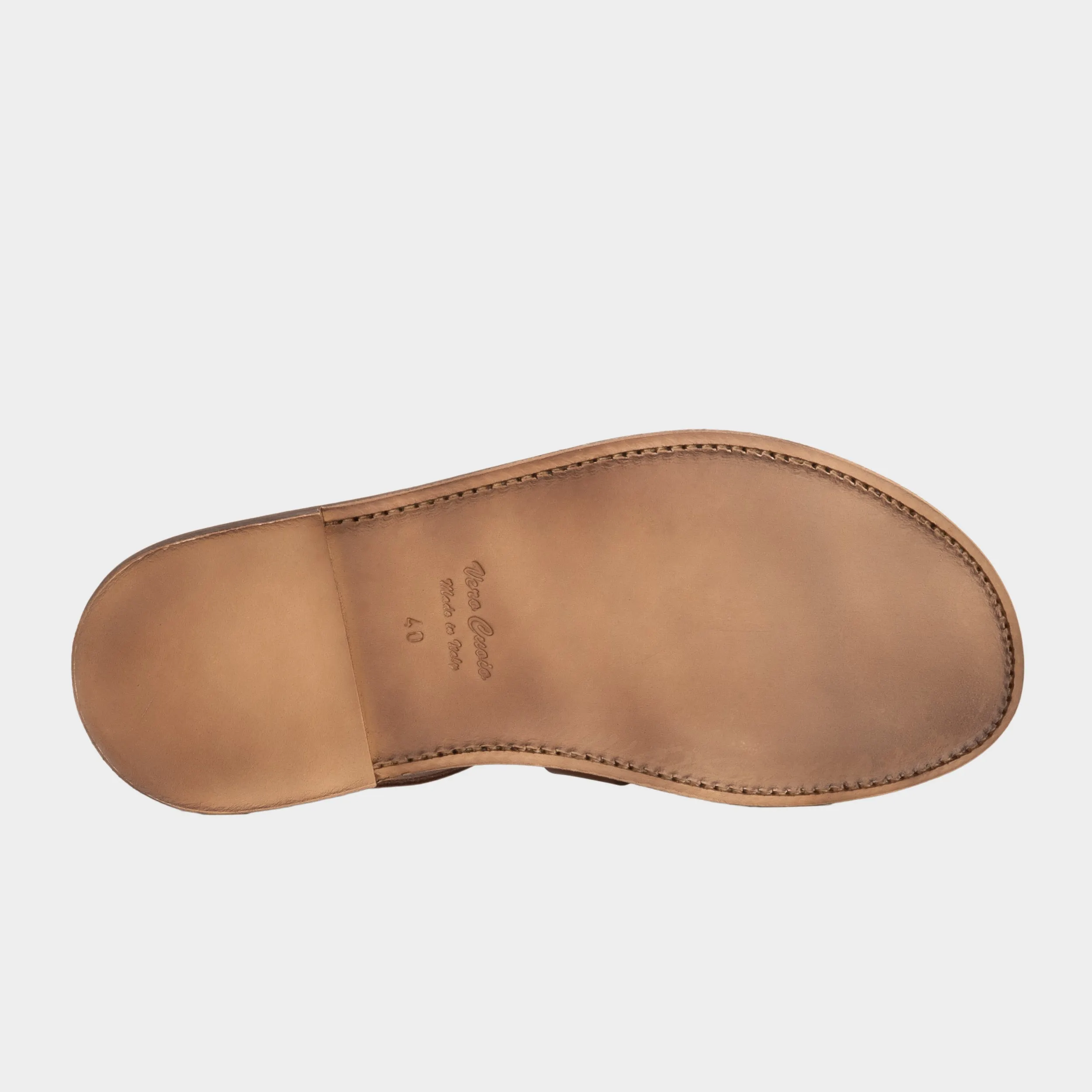 Calfskin Leather Fisherman Sandals in Cognac sold by Gardenheir product image thumbnail 5