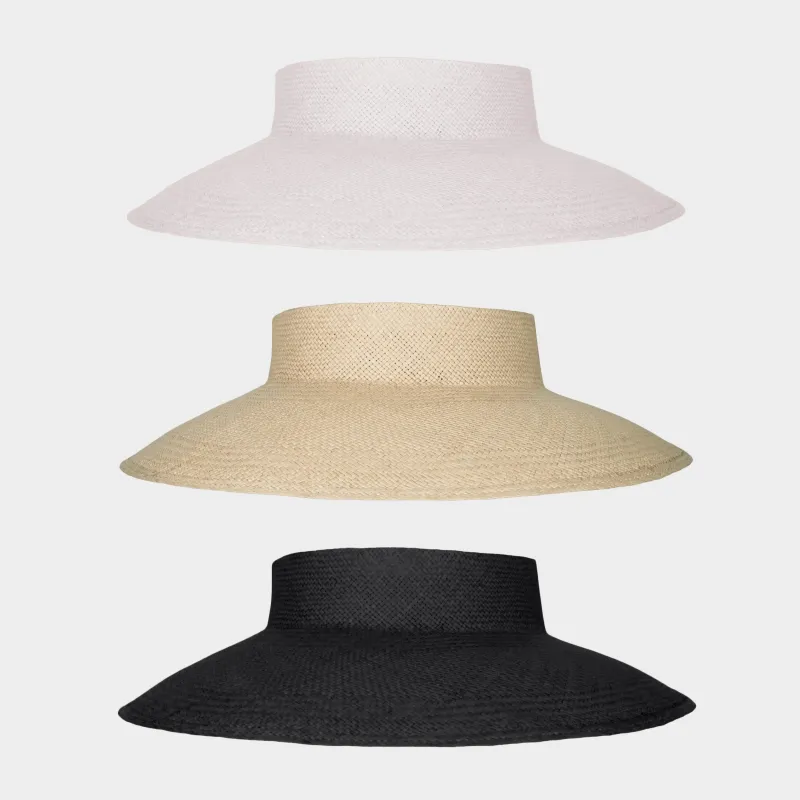 Packable Toquilla Straw Visor made by Gardenheir