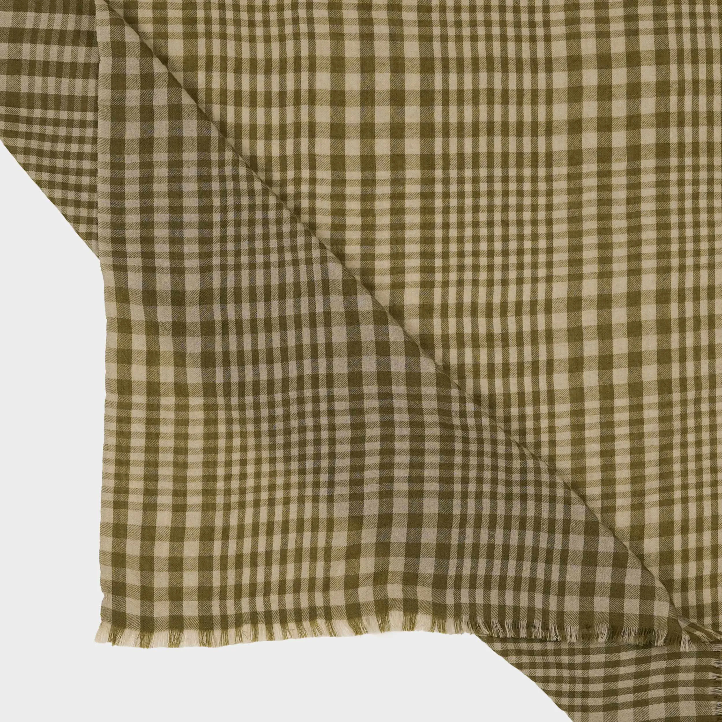 Himalayan Cashmere Hand Spun Oversized Kerchief Scarf in Plaid sold by Gardenheir product image thumbnail 4