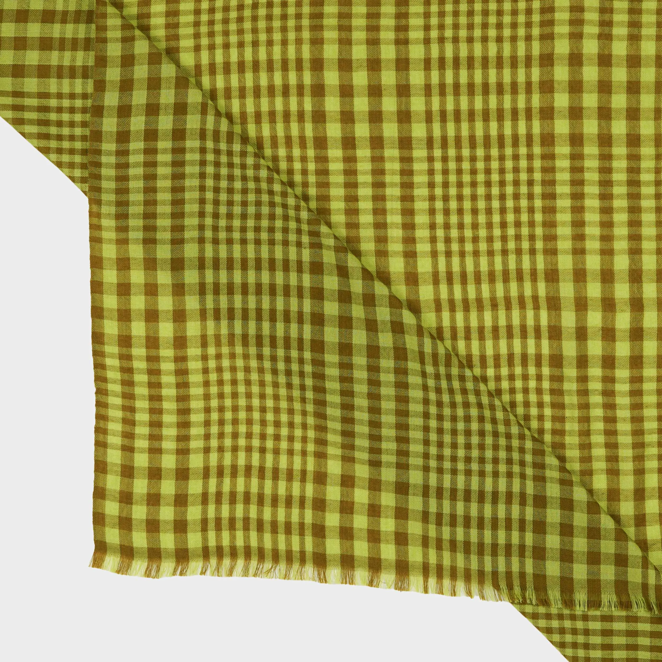 Himalayan Cashmere Hand Spun Oversized Kerchief Scarf in Plaid sold by Gardenheir product image thumbnail 2