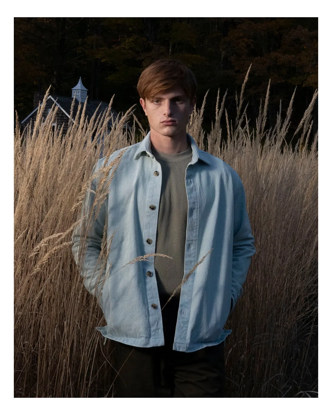 Japanese Denim Overshirt with Pockets in Light Denim sold by Gardenheir product image thumbnail 3