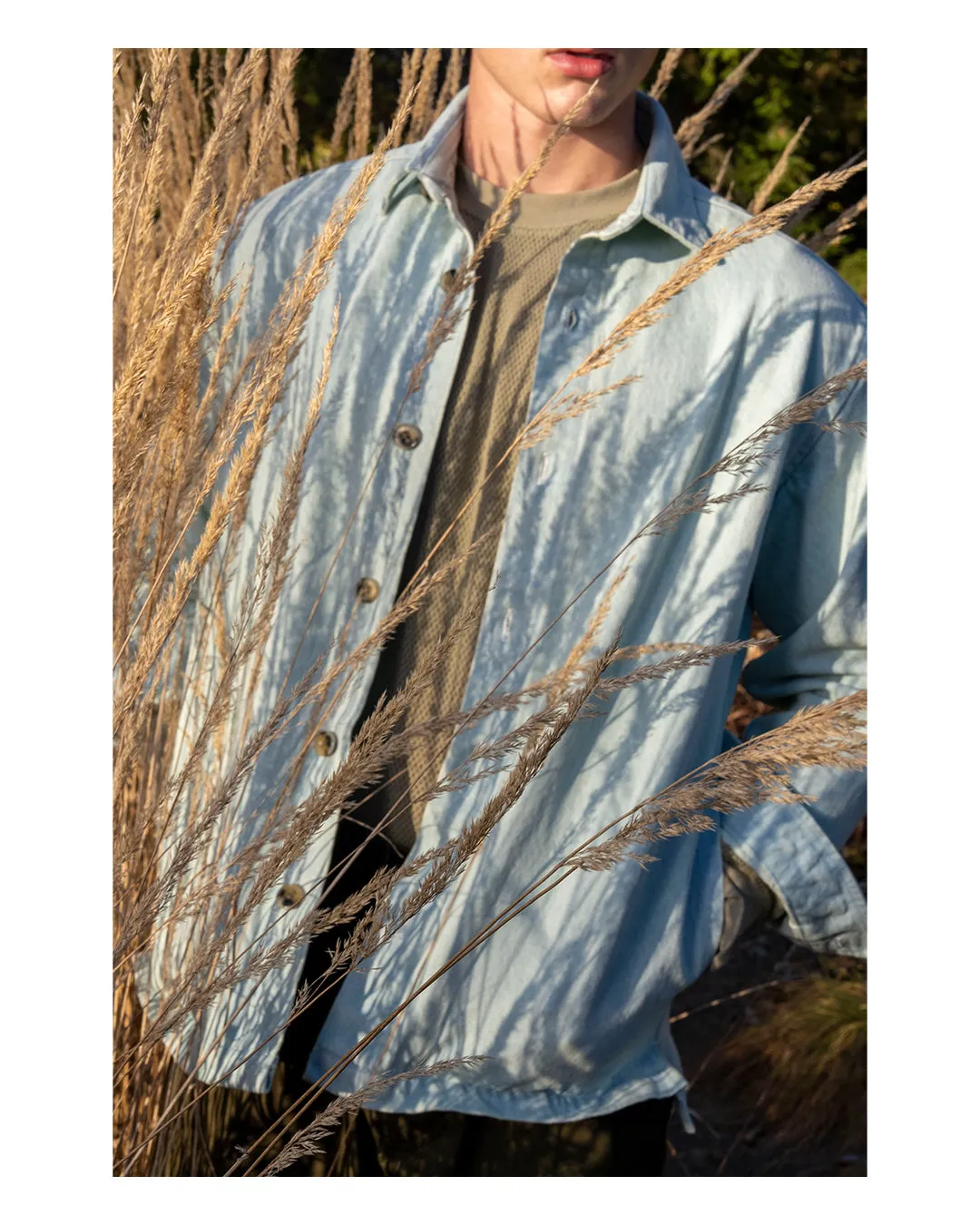 Japanese Denim Overshirt with Pockets in Light Denim sold by Gardenheir product image thumbnail 5