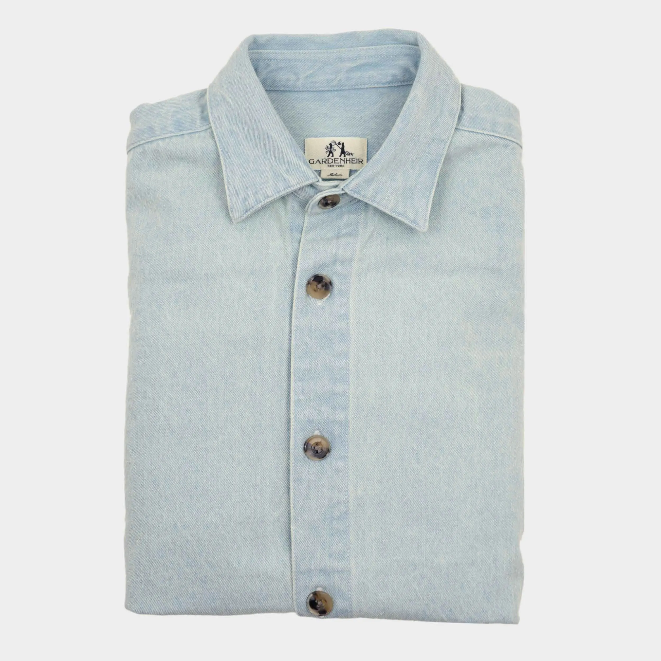 Japanese Denim Overshirt with Pockets in Light Denim sold by Gardenheir product image thumbnail 4