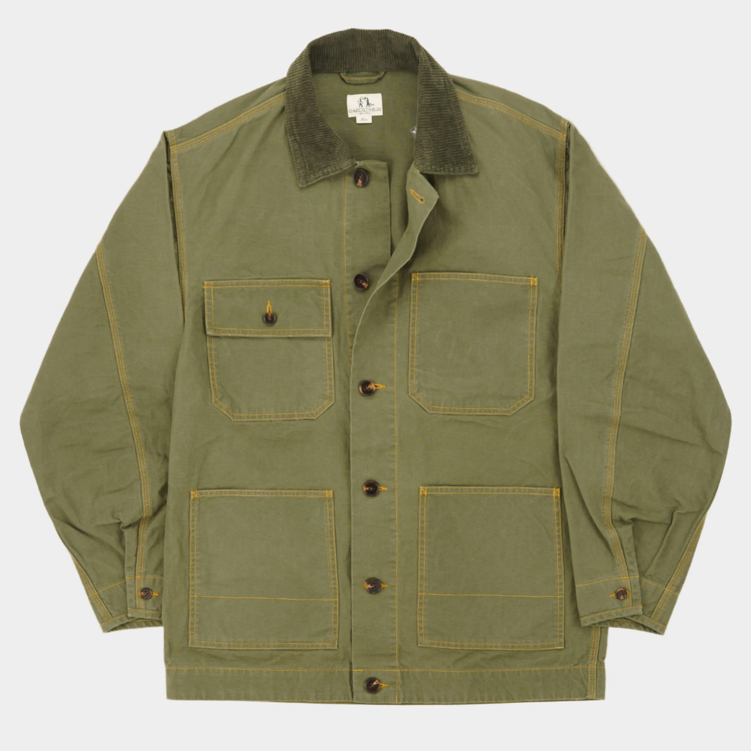 Waxed Cotton Canvas Barn Jacket in Moss sold by Gardenheir product image thumbnail 2