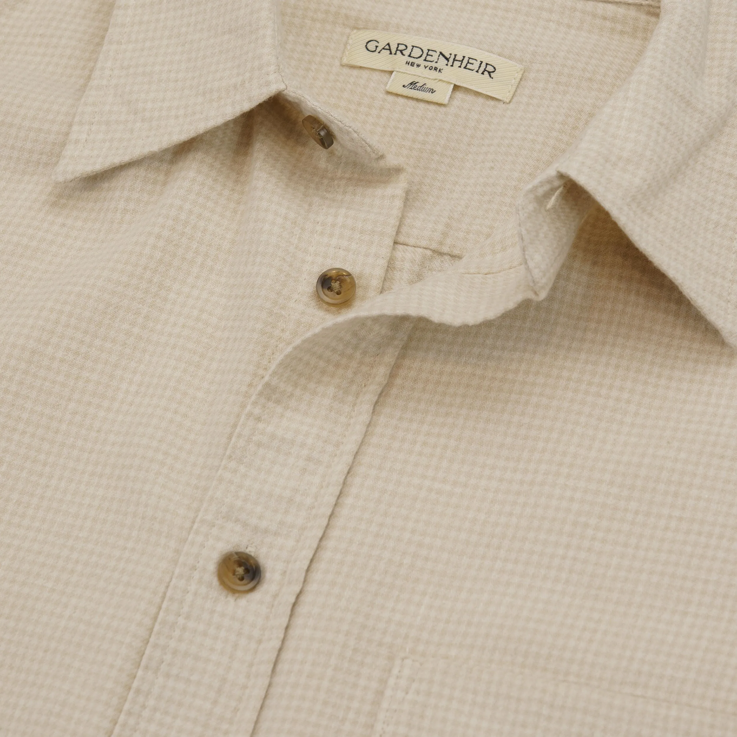 Gardening Chemise in Organic Flannel Houndstooth - Cream sold by Gardenheir product image thumbnail 2