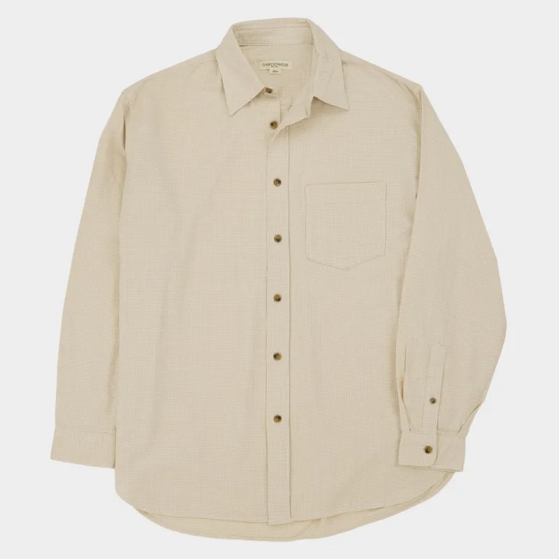 Gardening Chemise in Organic Flannel Houndstooth - Cream sold by Gardenheir