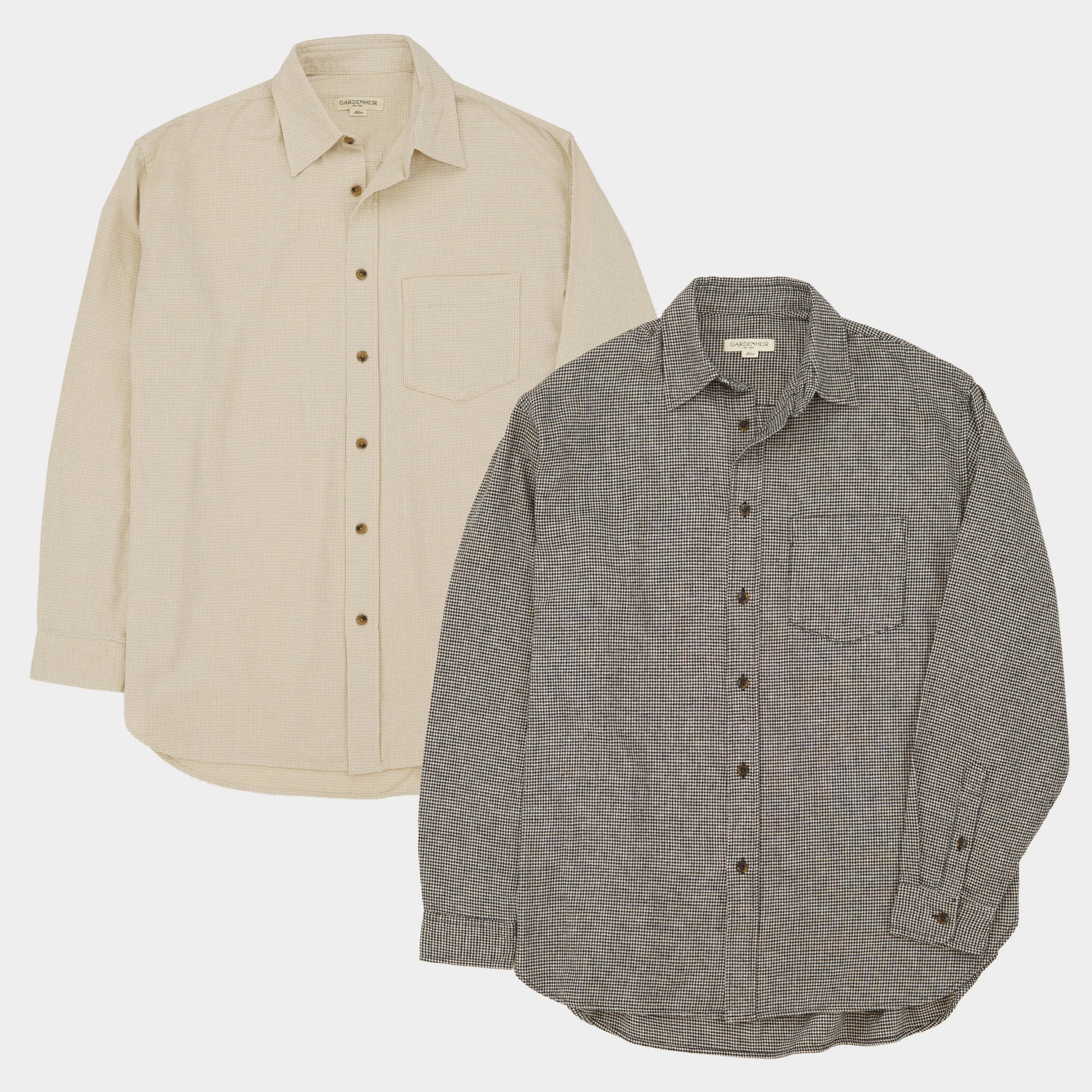 Gardening Chemise in Organic Flannel Houndstooth - Cream sold by Gardenheir product image thumbnail 5