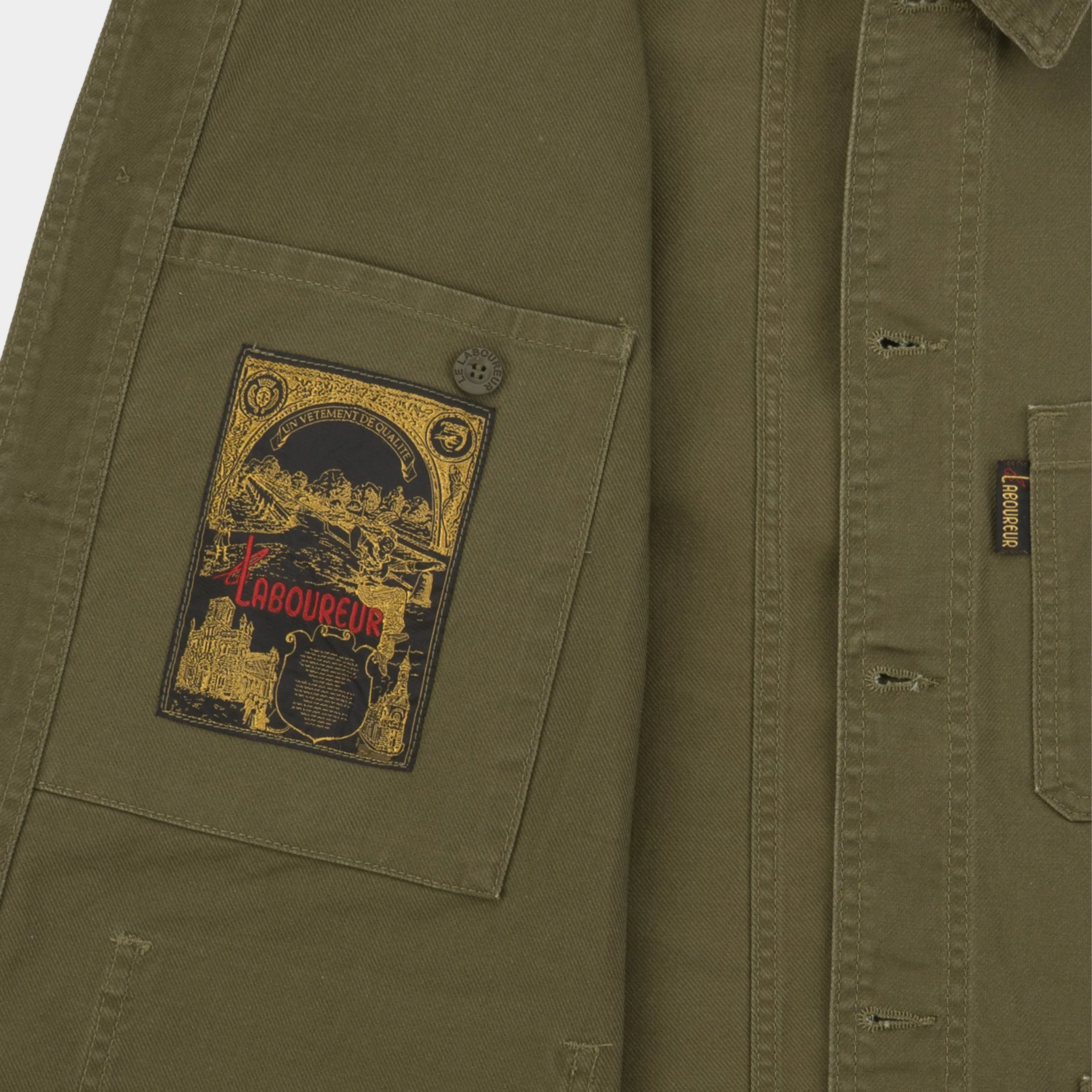 Le Laboureur x Gardenheir French Cotton Work Jacket in Stonewashed Olive sold by Gardenheir product image thumbnail 3