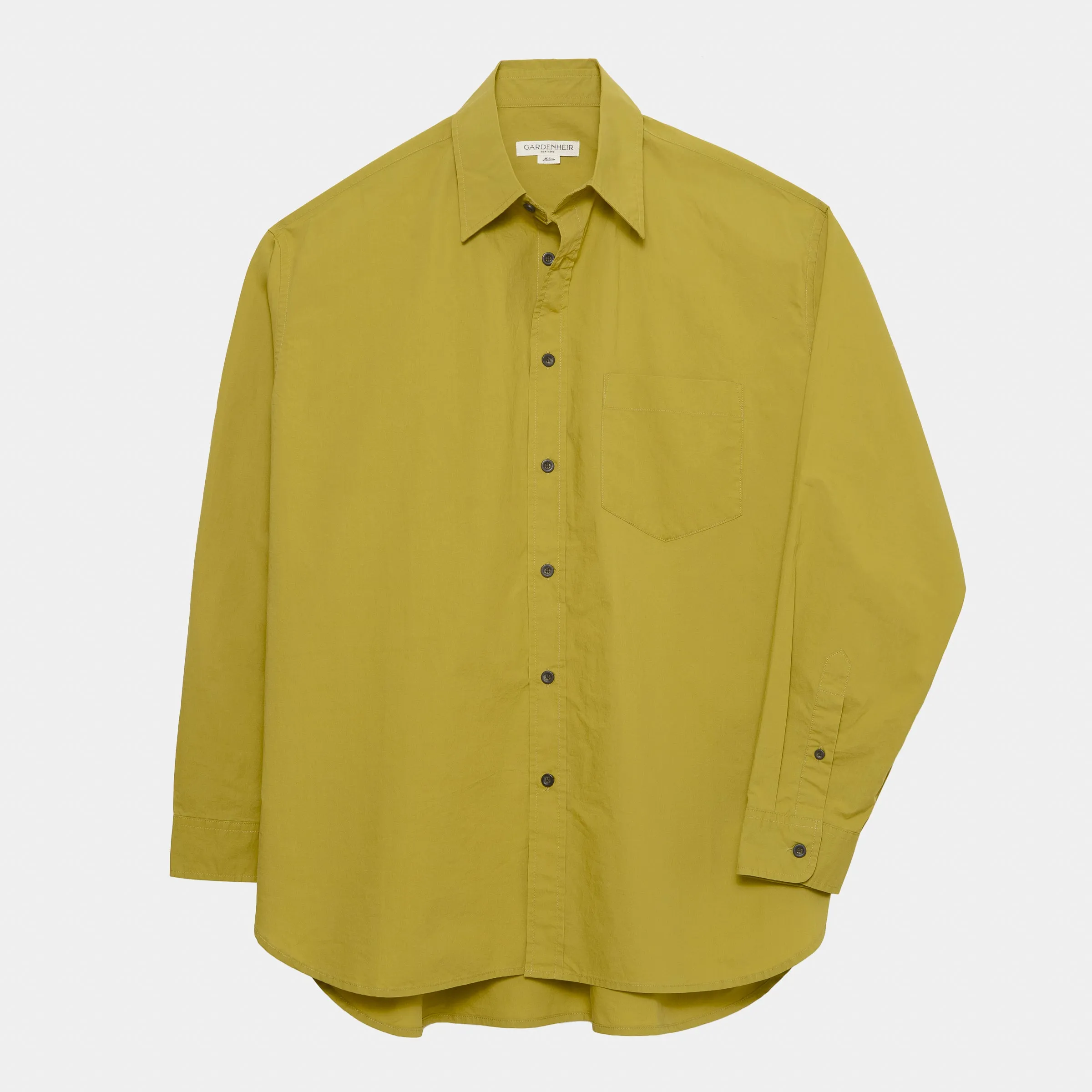 Japanese Typewriter Cotton Gardening Chemise in Chartreuse sold by Gardenheir