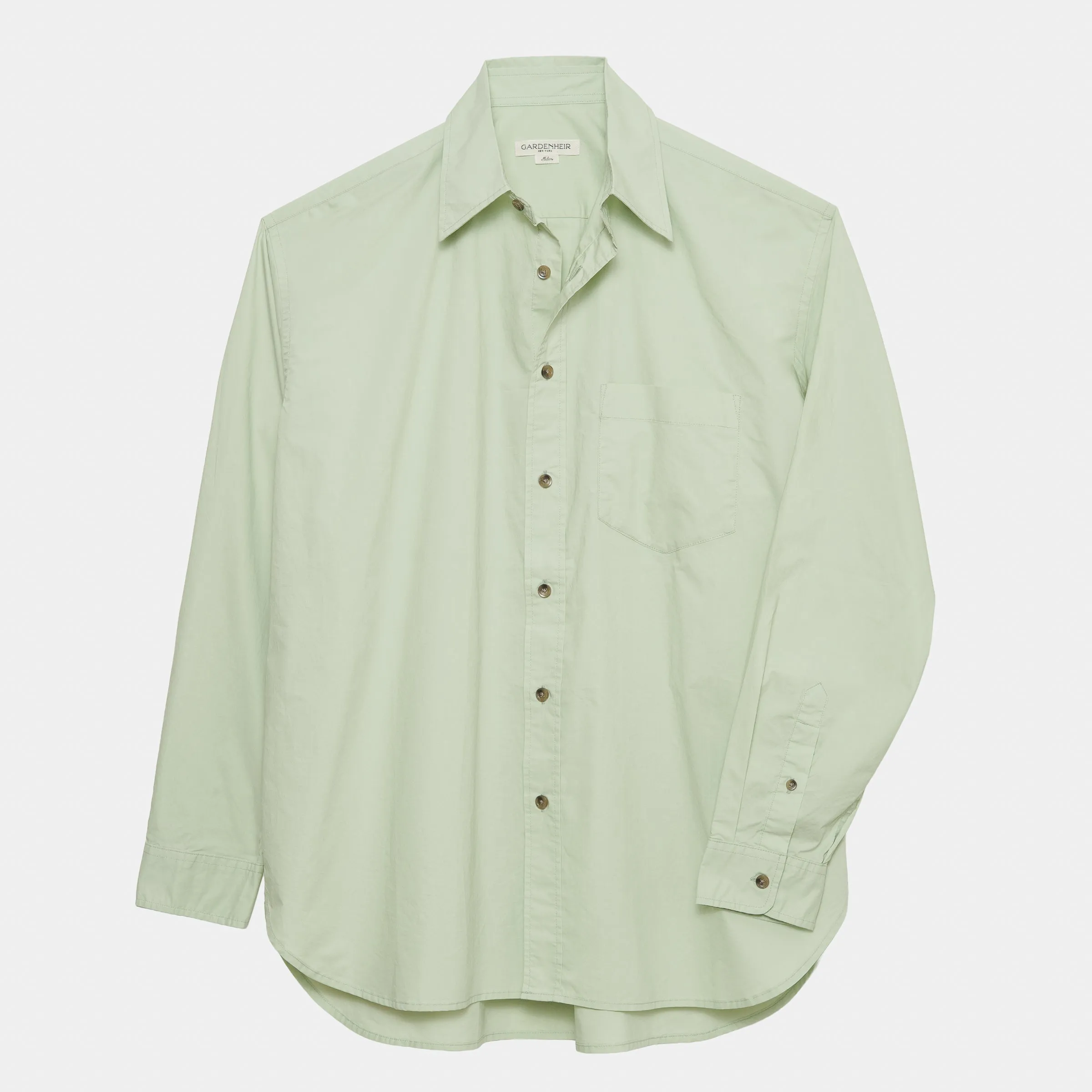 Japanese Typewriter Cotton Gardening Chemise in Celery sold by Gardenheir