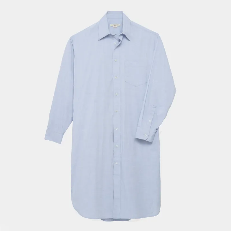 Cotton Oxford Long Gardening Chemise in Oxford Blue made by Gardenheir