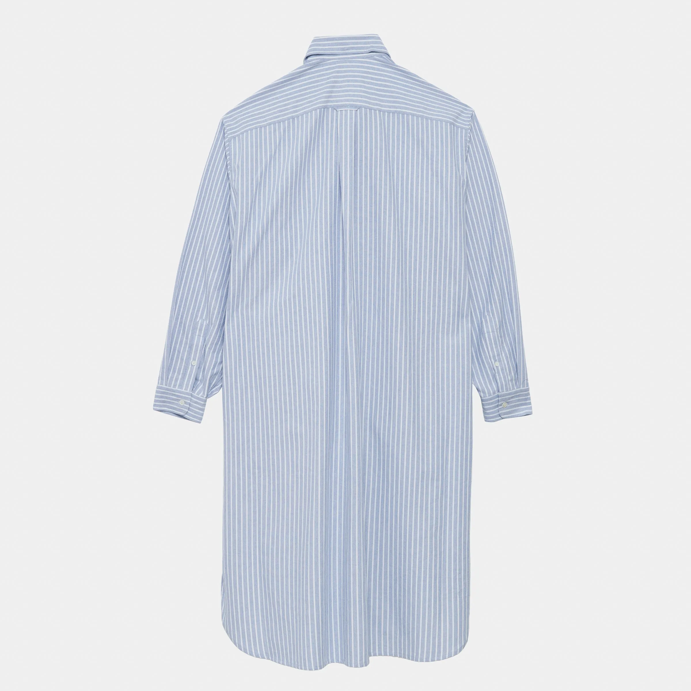 Cotton Oxford Long Gardening Chemise in Blue Stripe sold by Gardenheir product image thumbnail 2