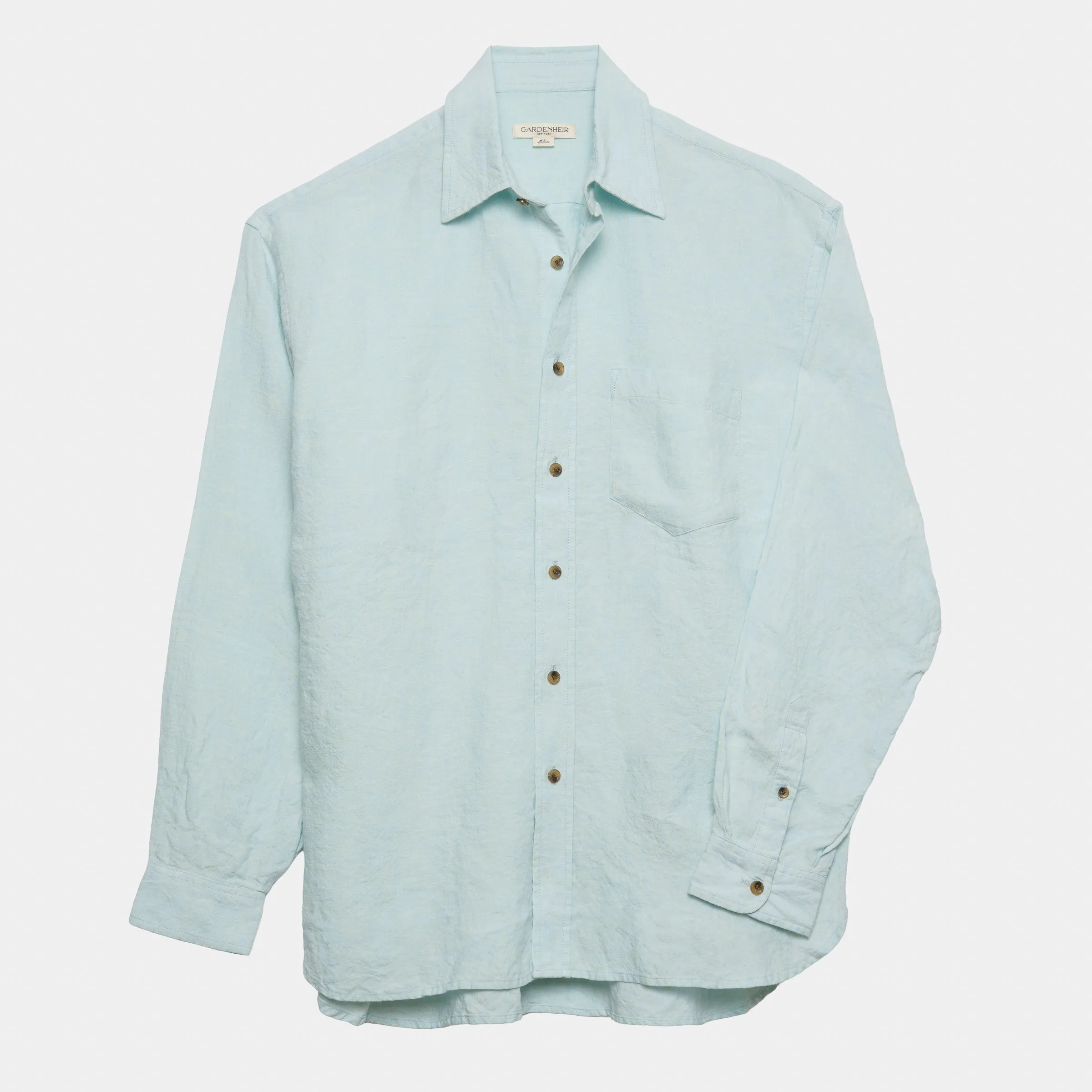 Washed Linen Gardening Chemise in Sky Blue sold by Gardenheir