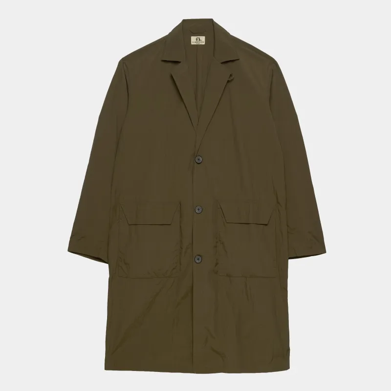 Nylon Shop Coat in Olive made by Gardenheir