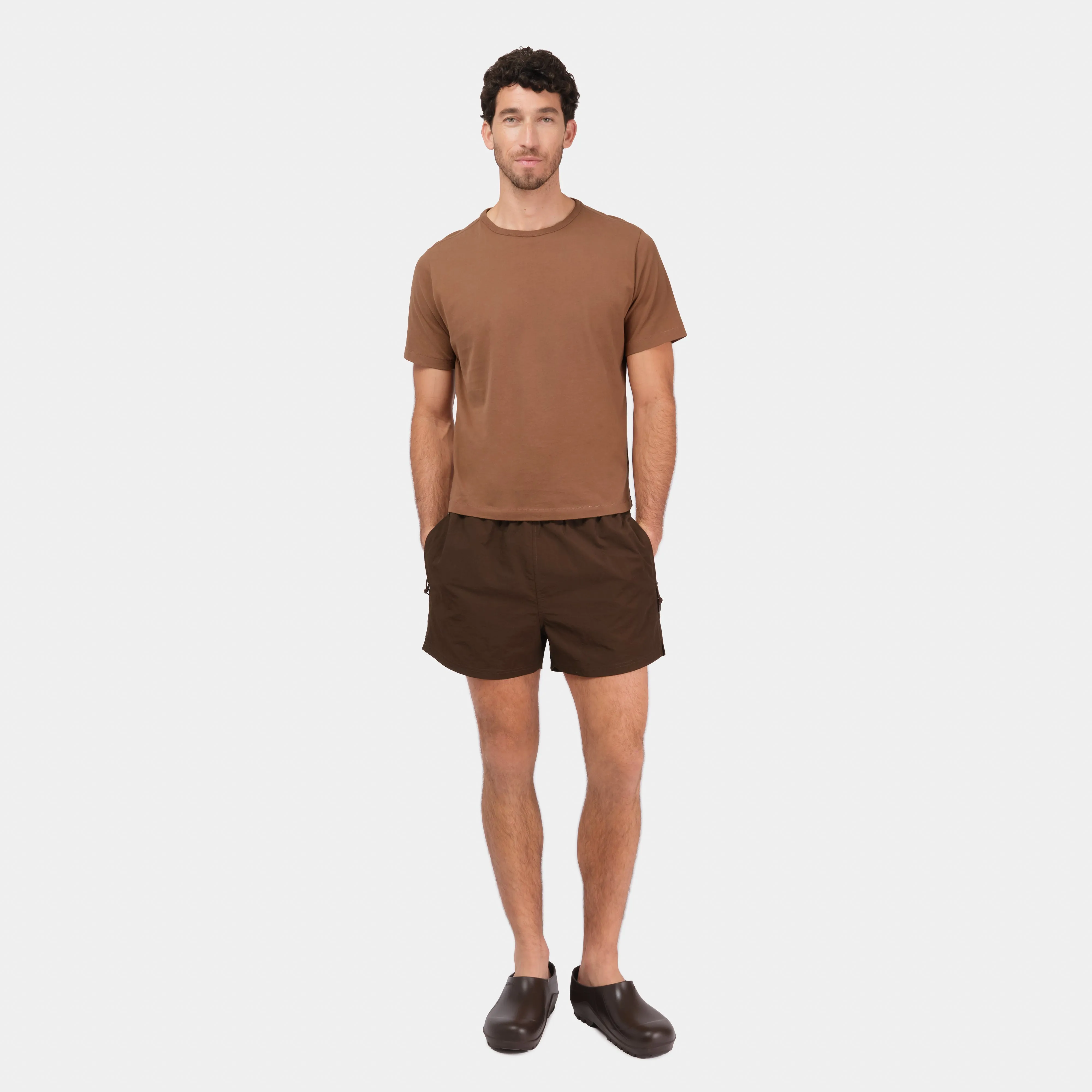 Crinkle Sport Short in Mud sold by Gardenheir product image thumbnail 3