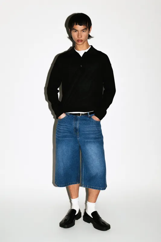 Baxter Wide-Leg Denim Shorts  |  Vintage Blue sold by California Arts