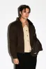 Terrace Suede Collar Harrington Jacket | Chocolate Brown sold by California Arts