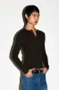 Murray Slim Long Sleeve Silk Henley | Chocolate Brown sold by California Arts