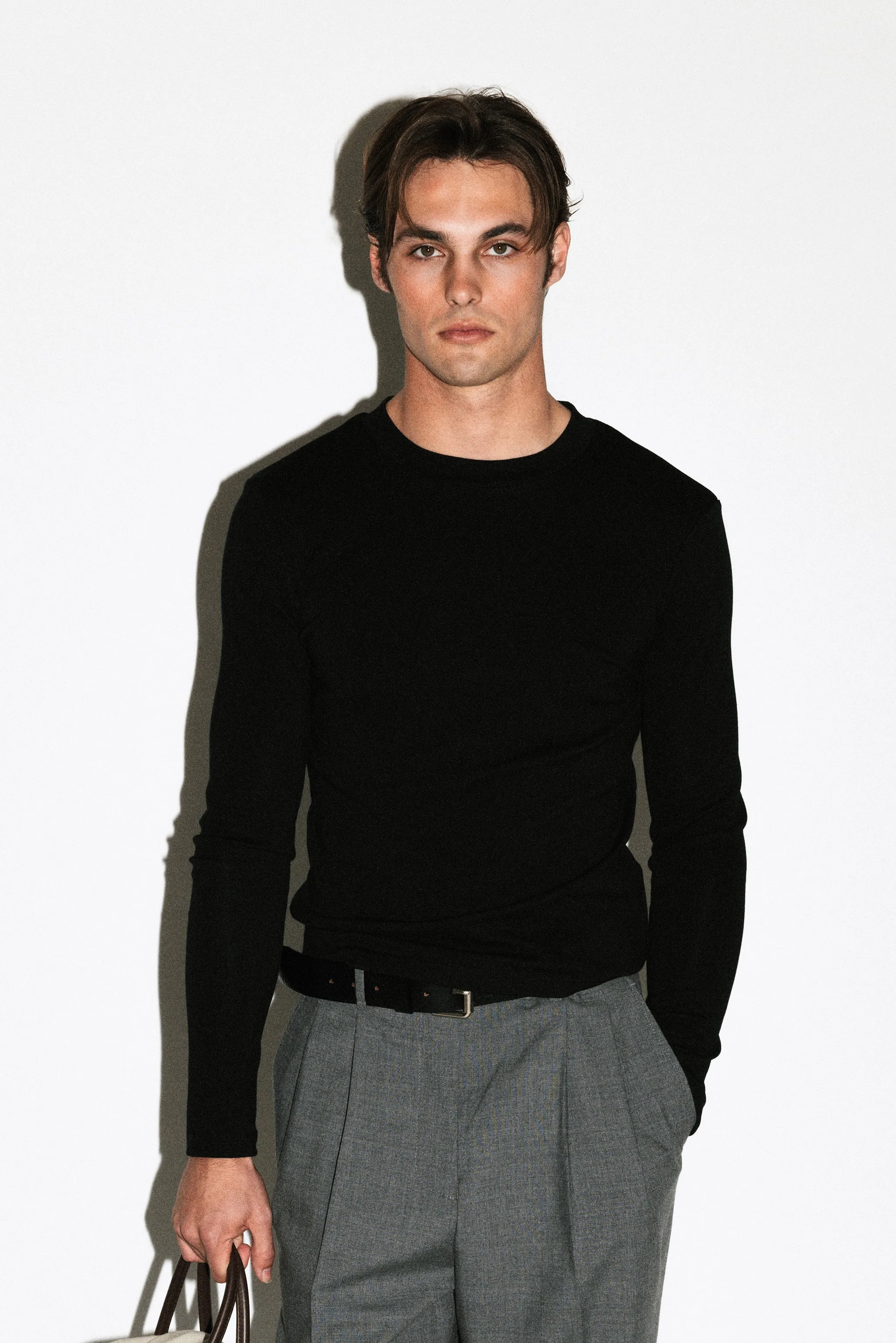 Benton Slim Long Sleeve Tee | Black sold by California Arts