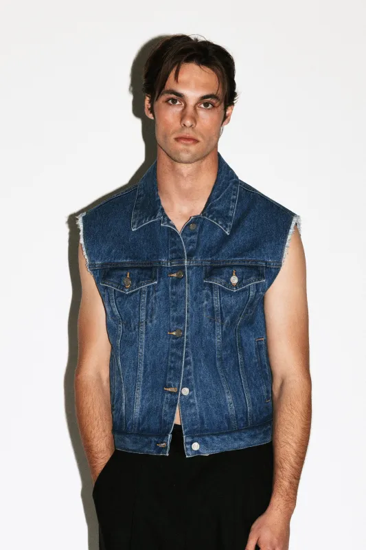 Avalon Denim Vest  |  Vintage Blue sold by California Arts
