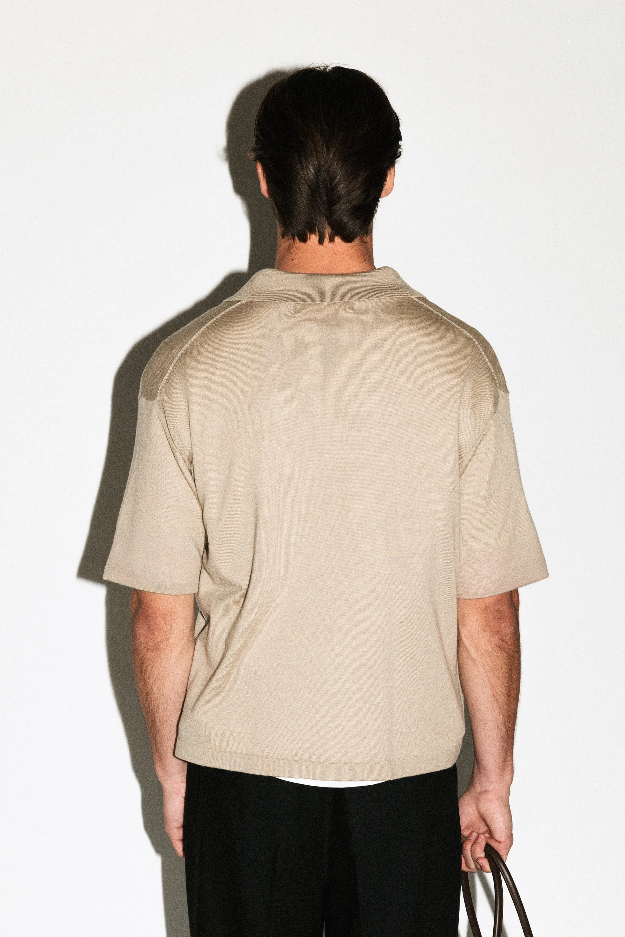 Deane Oversized Merino Polo | Travertine sold by California Arts product image thumbnail 4