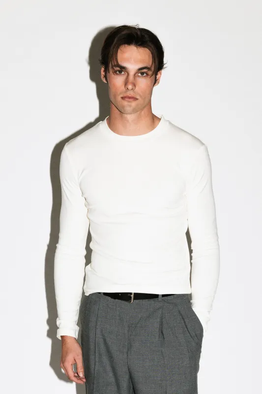 Benton Slim Long Sleeve Tee  |  Cream sold by California Arts