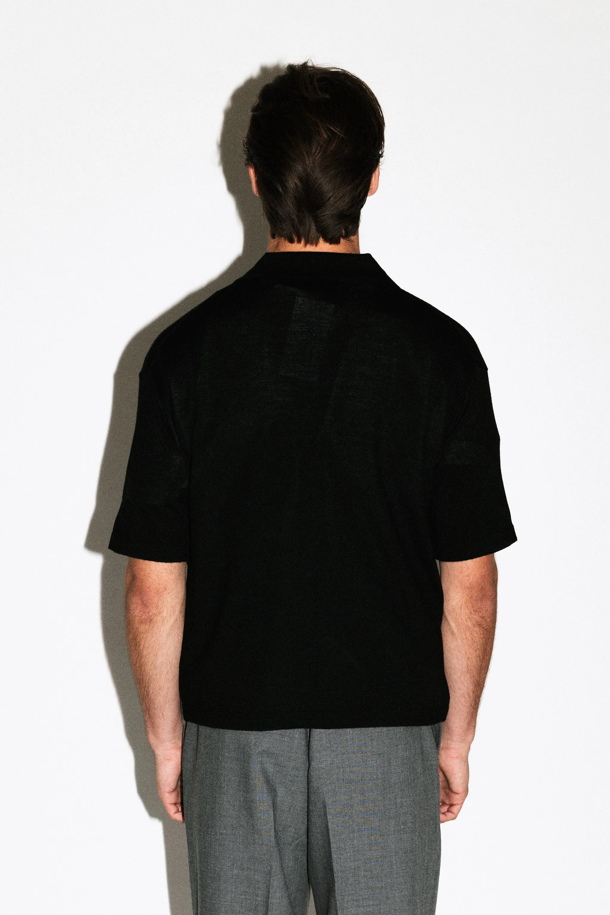 Deane Oversized Merino Polo | Black sold by California Arts product image thumbnail 4