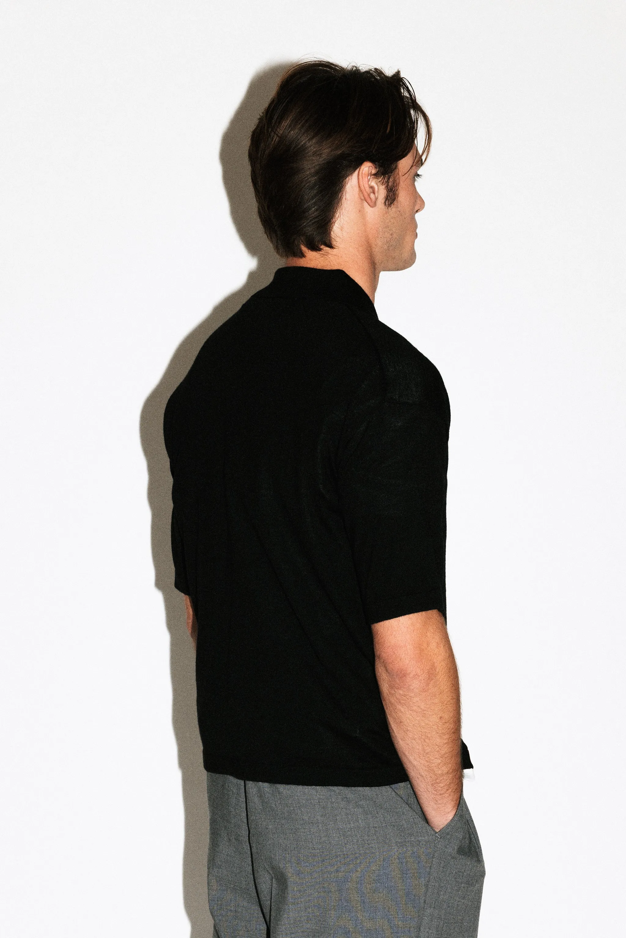 Deane Oversized Merino Polo | Black sold by California Arts product image thumbnail 3