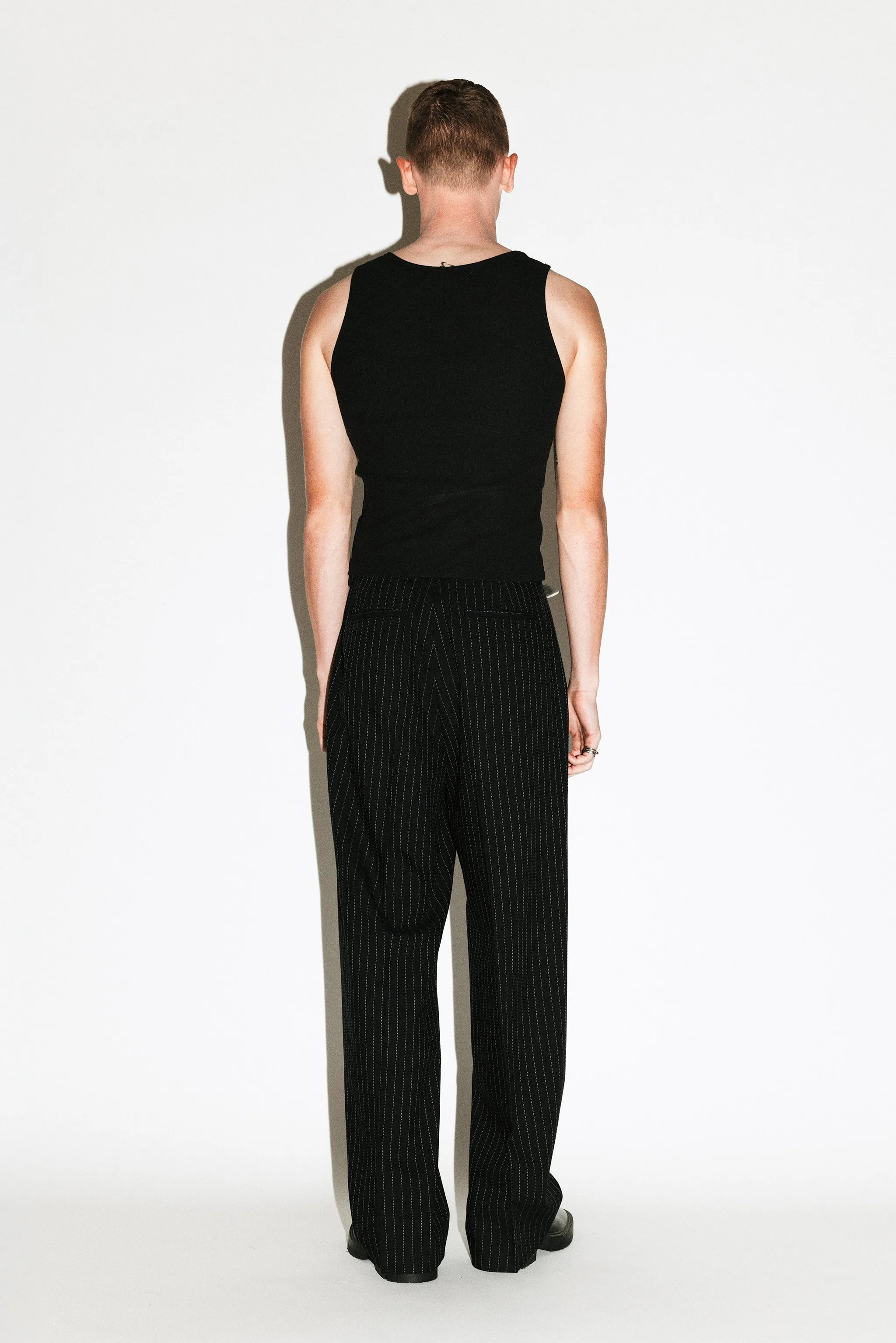 Dume Wide-Leg Ultra-Pleated Trouser | Pinstripe sold by California Arts product image thumbnail 4