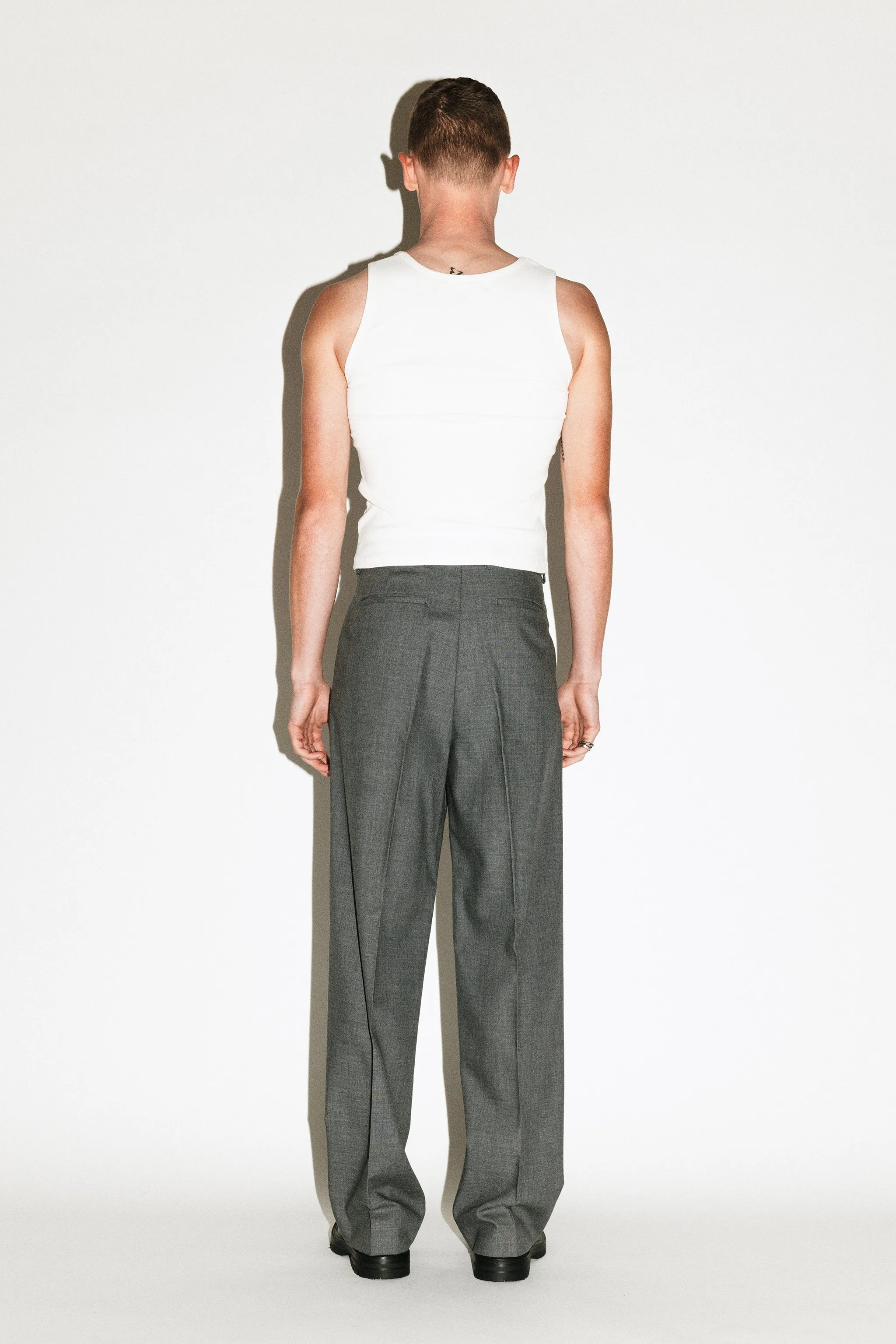 Dume Wide-Leg Ultra-Pleated Trouser | Smoke sold by California Arts product image thumbnail 4