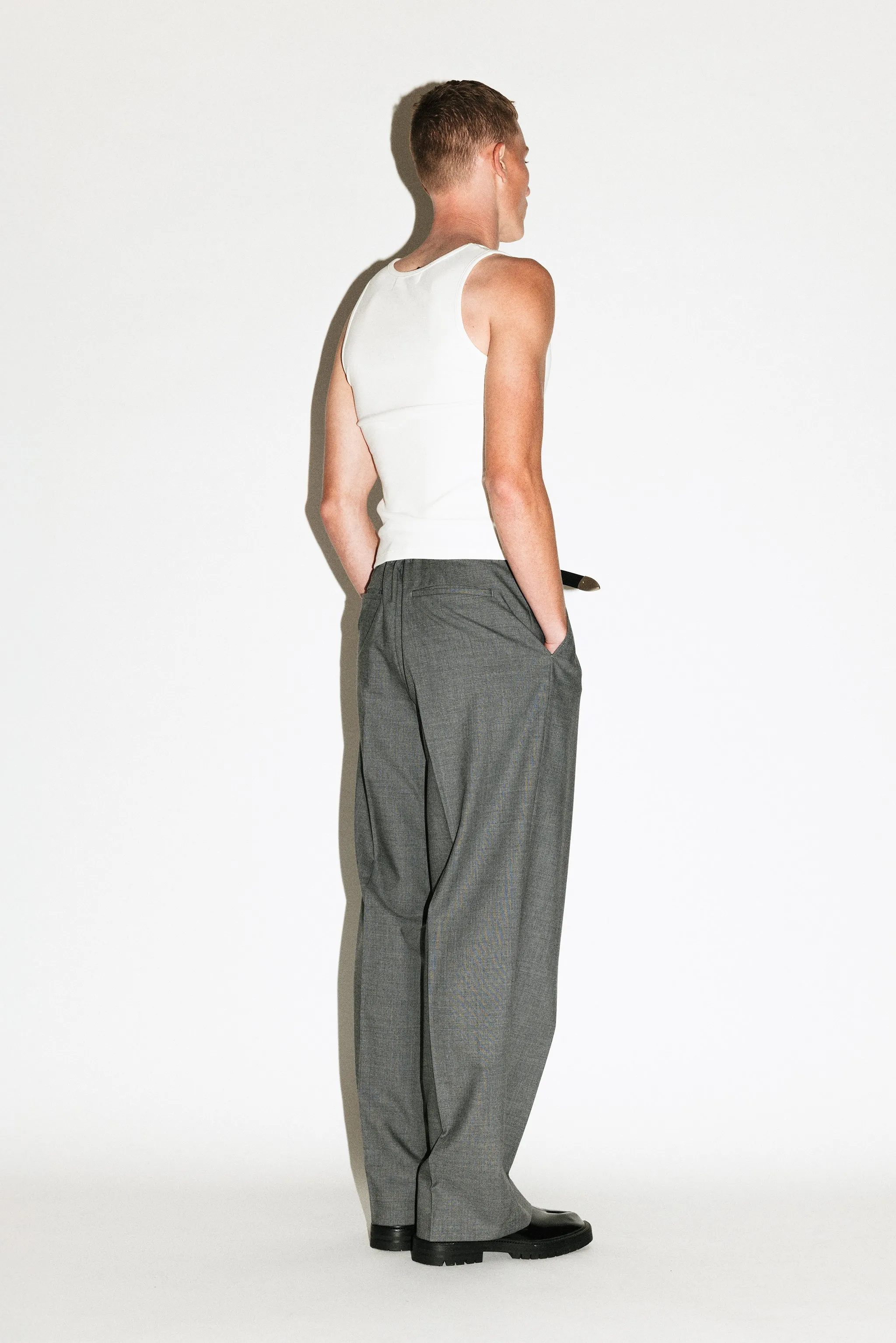 Dume Wide-Leg Ultra-Pleated Trouser | Smoke sold by California Arts product image thumbnail 3