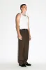 Dume Wide-Leg Ultra-Pleated Trouser  |  Chocolate Brown sold by California Arts