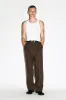 Dume Wide-Leg Ultra-Pleated Trouser  |  Chocolate Brown sold by California Arts