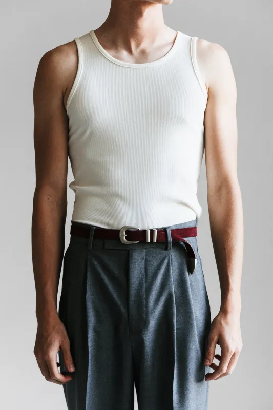 Wilshire Western Leather Belt  |  Cherry Suede sold by California Arts