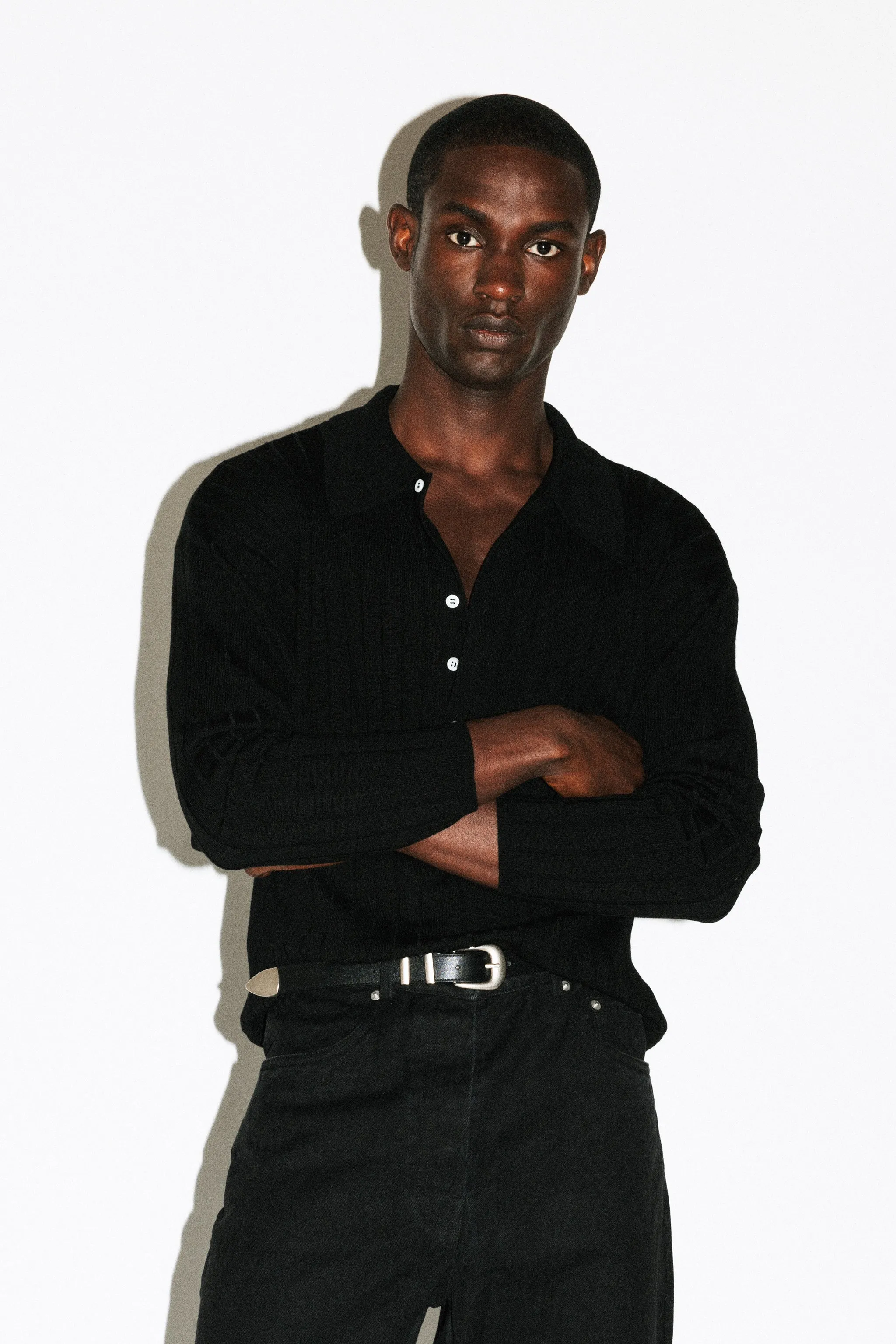 Vista Ribbed Wool Polo | Black sold by California Arts product image thumbnail 2