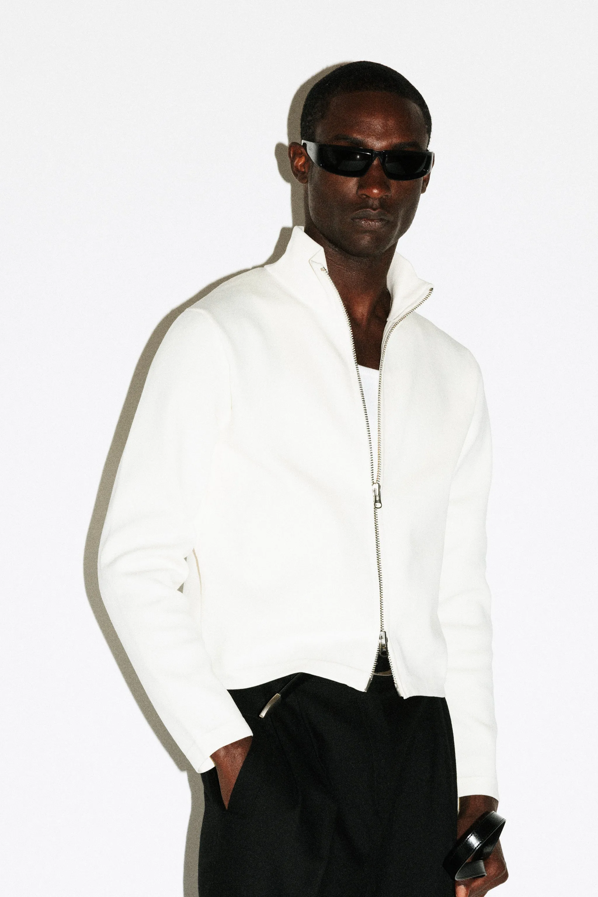 Silverado Slim Zip Cardigan | Bone sold by California Arts product image thumbnail 3