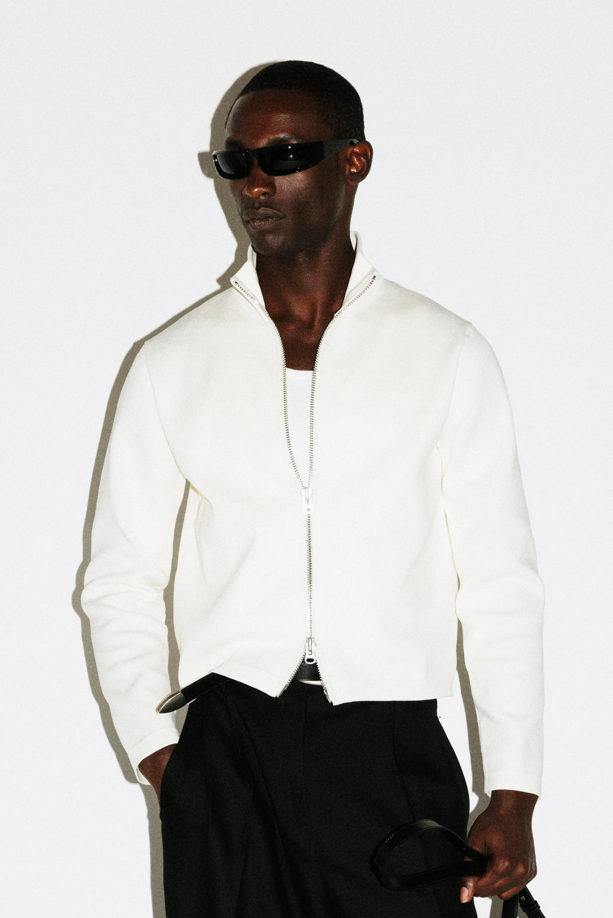 Silverado Slim Zip Cardigan | Bone sold by California Arts product image thumbnail 2