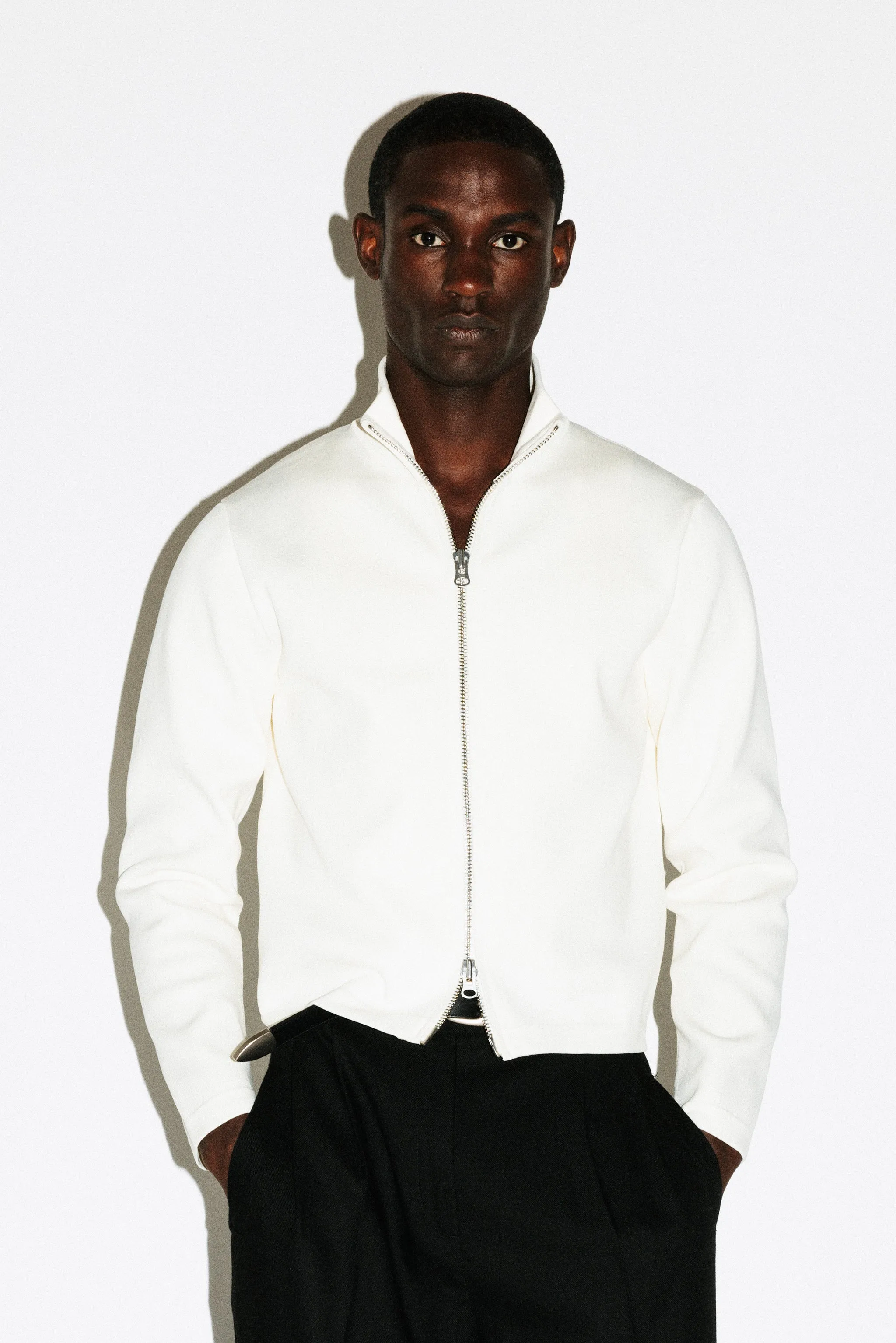 Silverado Slim Zip Cardigan | Bone sold by California Arts
