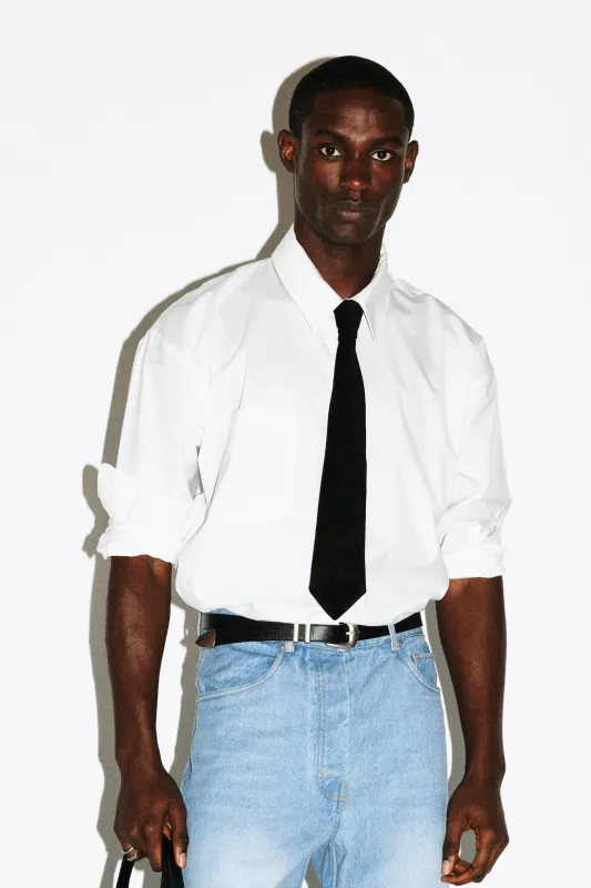 Reservoir Vegan Suede Textural Tie  |  Charcoal sold by California Arts