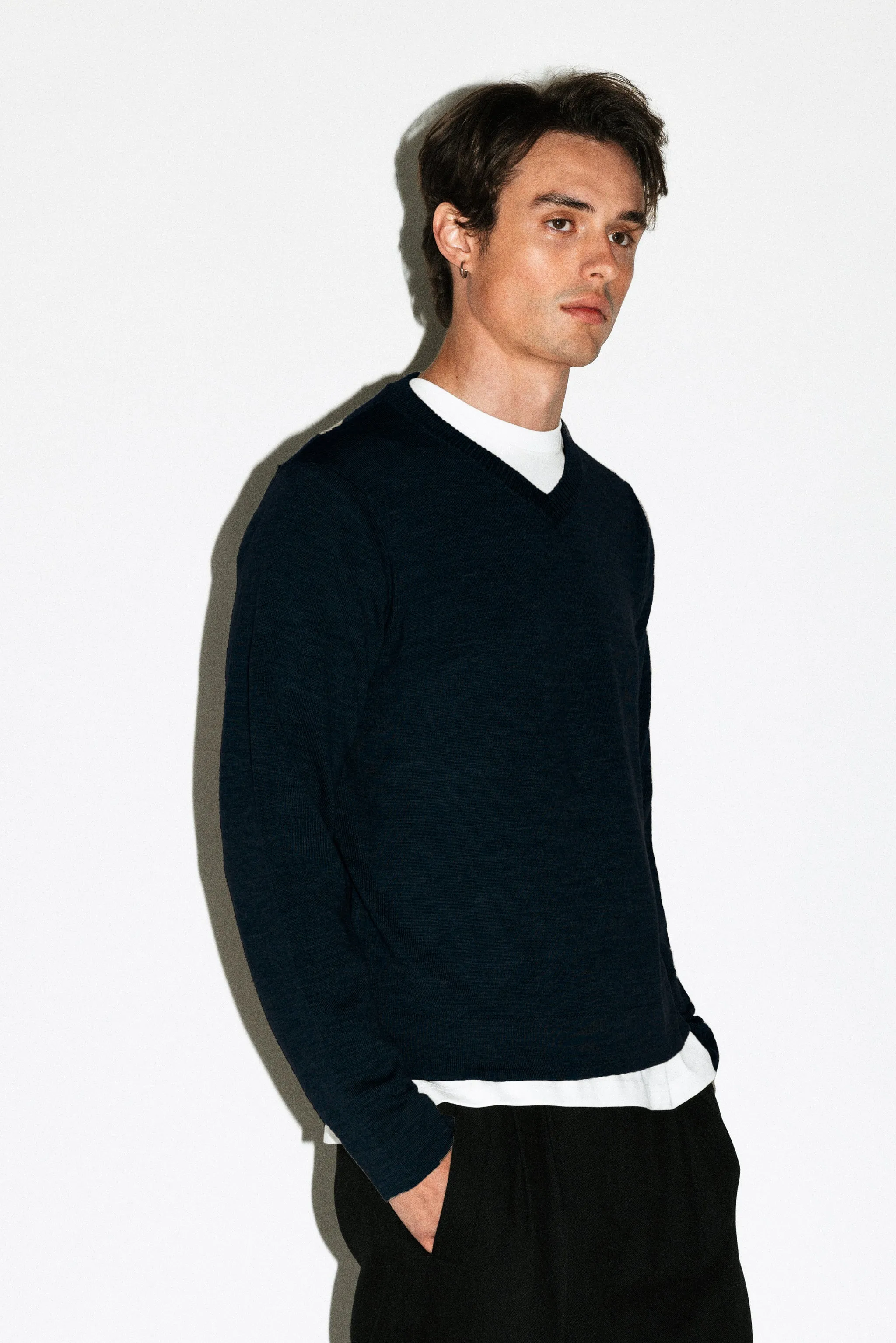 Hammer 90s Fit V-Neck Sweater | Navy sold by California Arts product image thumbnail 2
