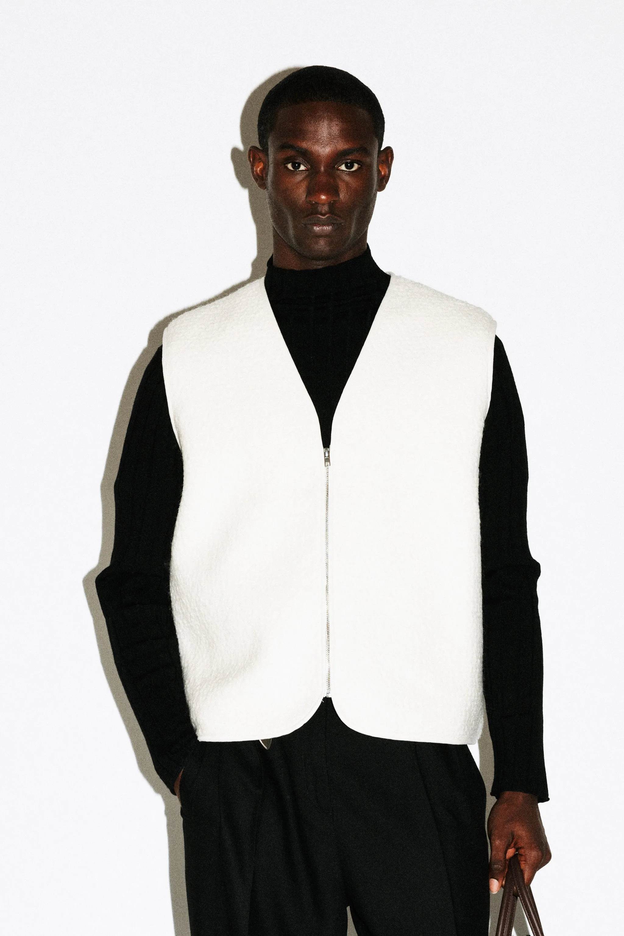 Alta Textural Teddy Gilet | Bone sold by California Arts