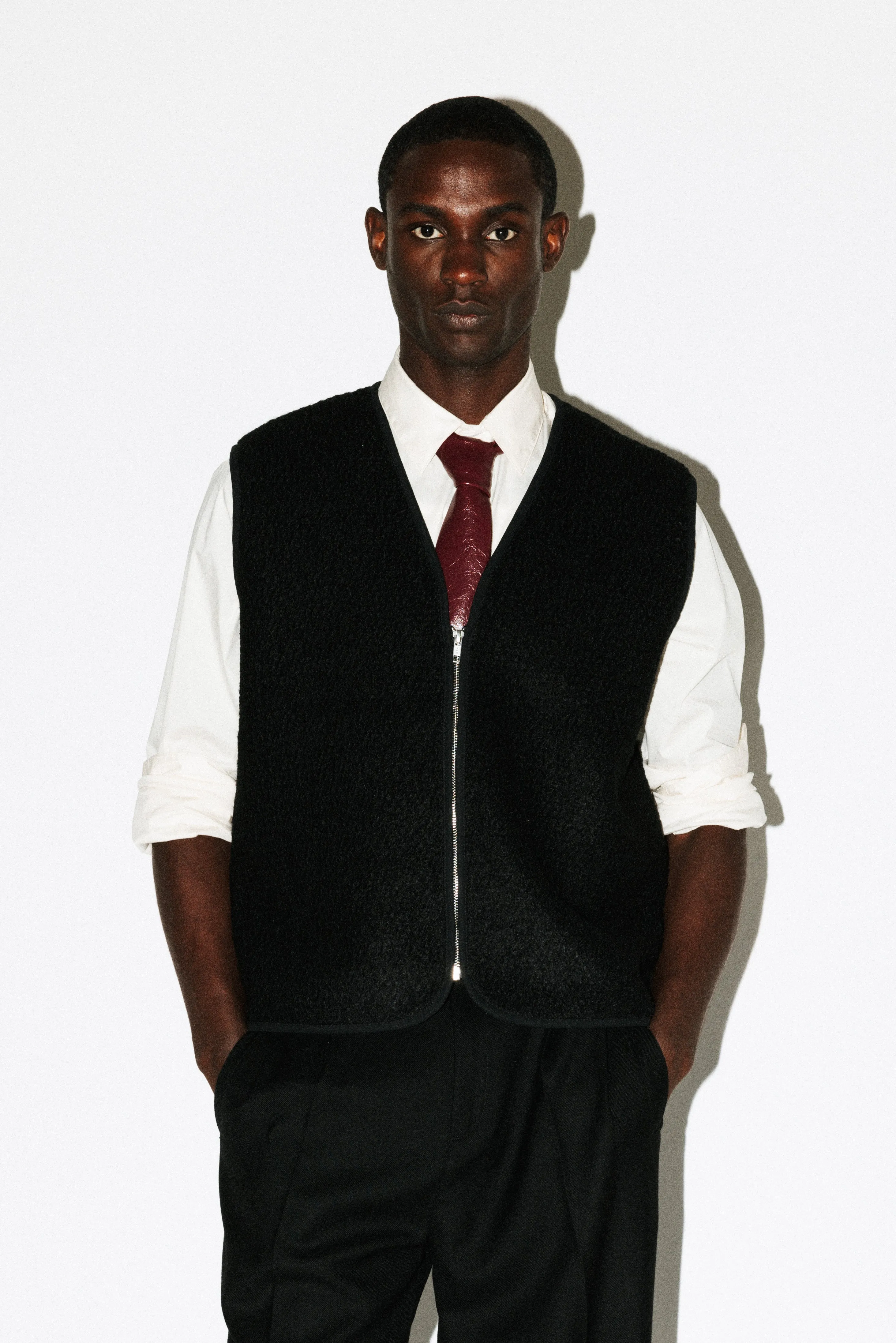 Alta Textural Teddy Gilet | Black sold by California Arts