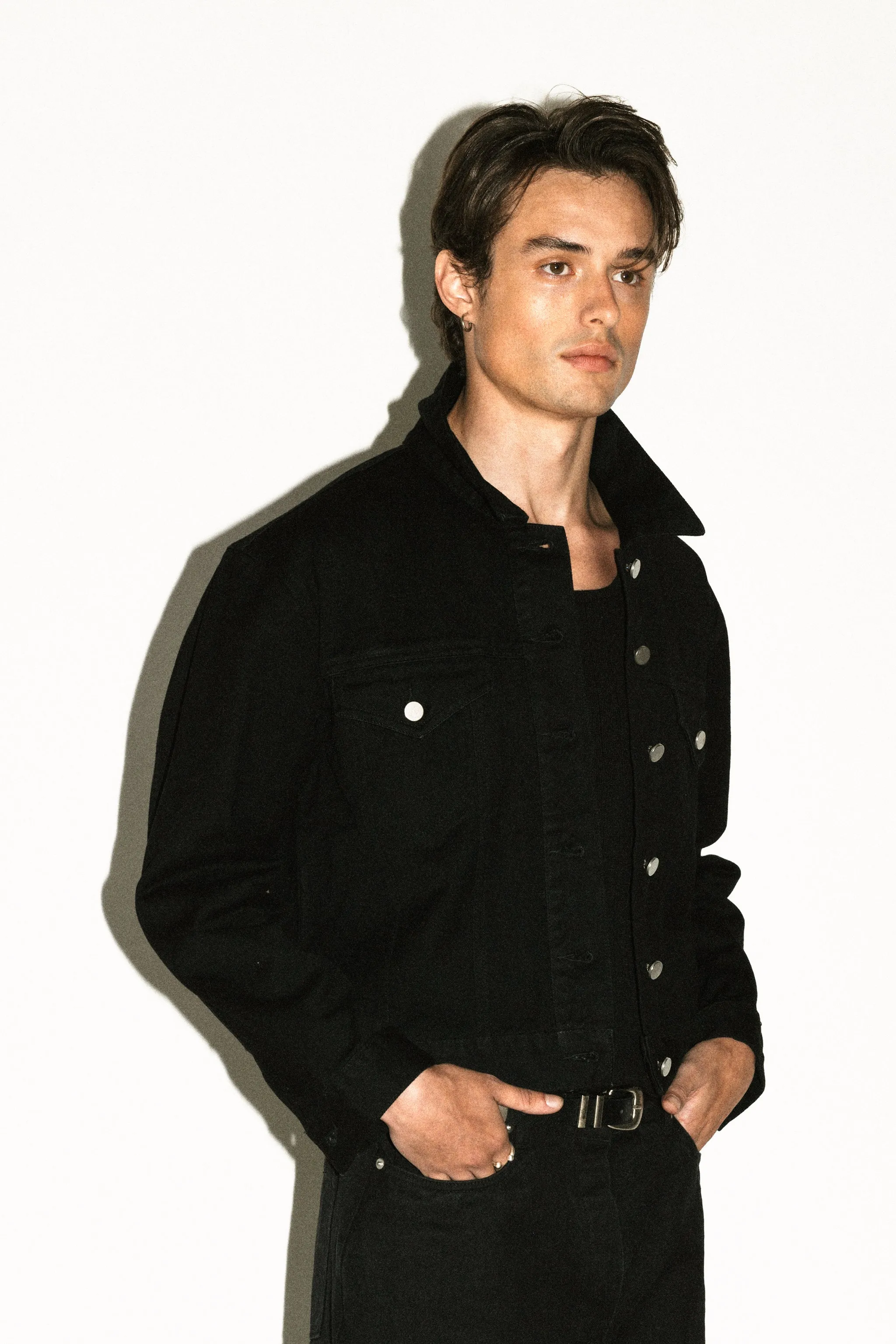 Runyon Fitted Western Denim Jacket | Black sold by California Arts product image thumbnail 2