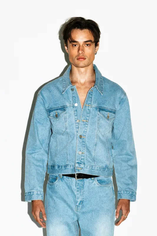 Runyon Western Denim Jacket  |  Ice Blue sold by California Arts
