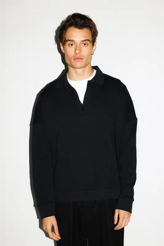 Pacific Oversized Collared Sweatshirt  |  Black sold by California Arts