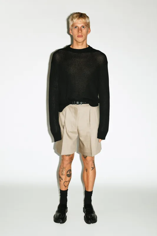 Villa Wide-Leg Tailored Shorts | Taupe sold by California Arts